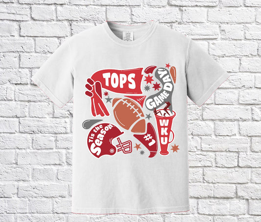 Game Day Tops T-shirt-WHITE