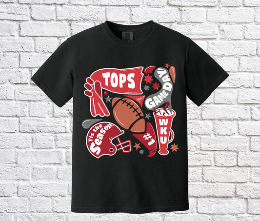 Game Day Tops T-shirt- BLACK