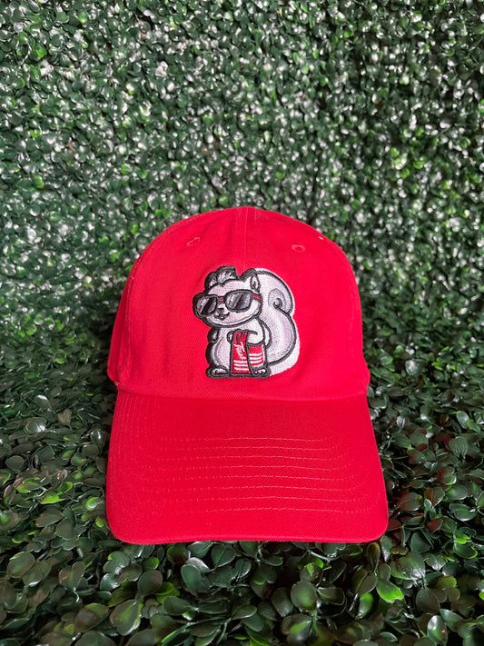 White Squirrel Red Nike Hat